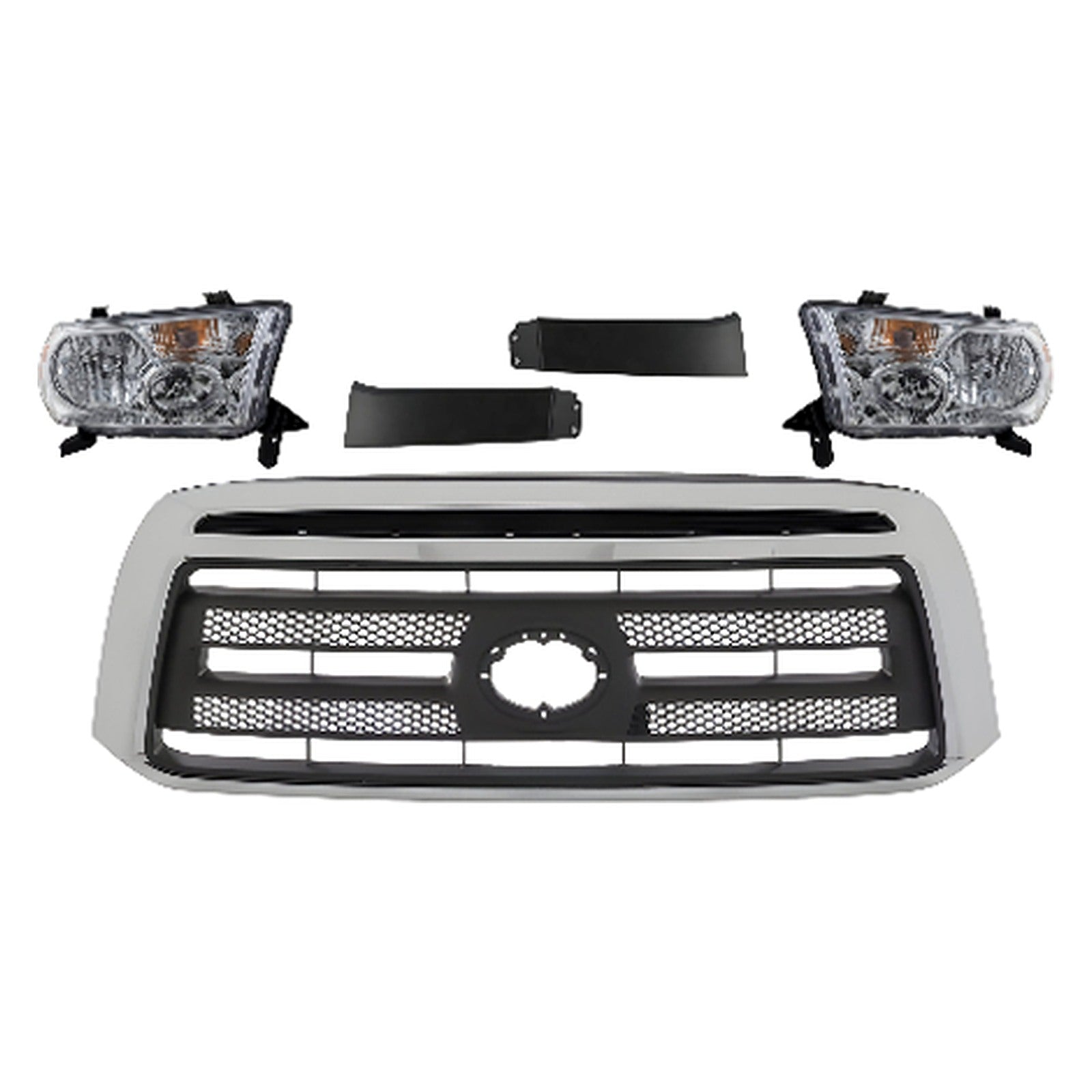 2010-2013 Toyota Tundra Front Grille Assembly Chrome & Headlights Assembly | OEM Fit