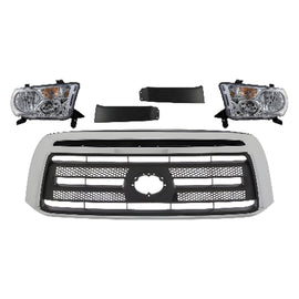 2010-2013 Toyota Tundra Front Grille Assembly Chrome & Headlights Assembly | OEM Fit