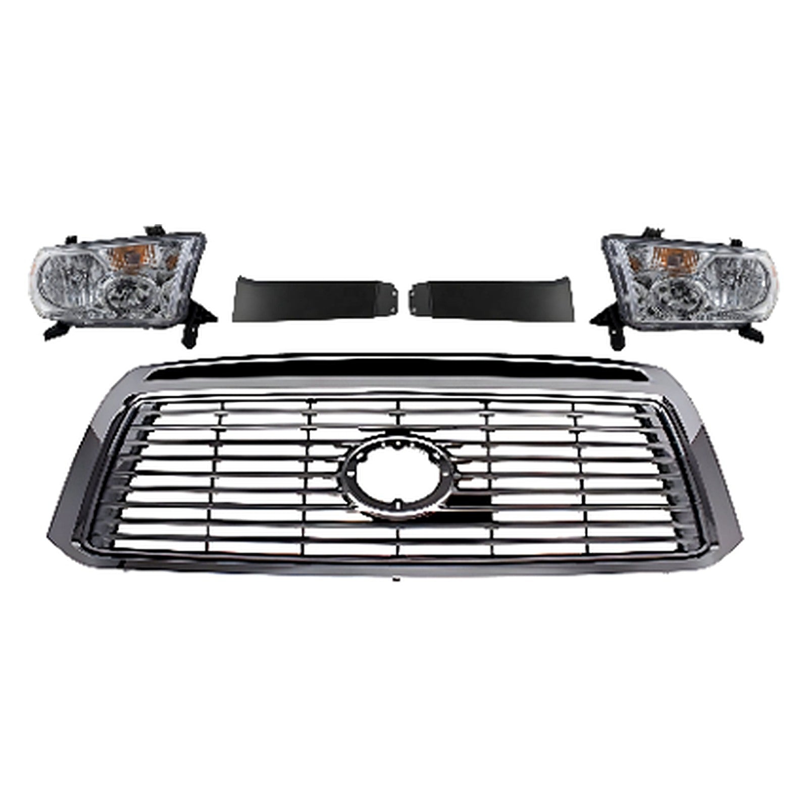 2010-2013 Toyota Tundra Front Grille Assembly Chrome & Headlights Assembly | OEM Fit
