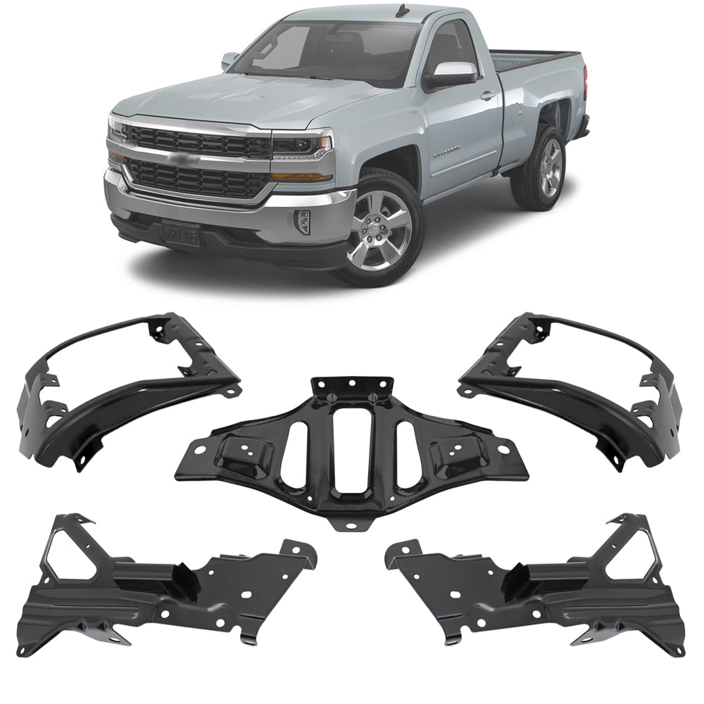 2016-2018 Chevrolet Silverado 1500 Front Bumper Support & Mount Bracket Set | OEM Fit