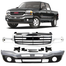 Load image into Gallery viewer, Front Bumper Chrome &amp; Grille Assembly Kit For 2003-2007 GMC Sierra 1500 2500 HD 3500