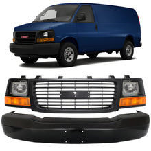 Load image into Gallery viewer, Front Bumper Paintable Steel &amp; Headlight Kit For 2003-2023 GMC Savana 1500 2500 3500