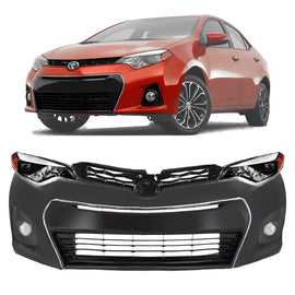 2014-2016 Toyota Corolla Front Bumper Cover Paintable & Headlight Assembly | OEM Fit