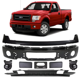 2009-2014 Ford F-150 Front Bumper Paintable Steel & Fog Lights Assembly Kit | OEM Fit