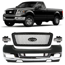 Load image into Gallery viewer, Front Bumper Chrome &amp; Fog Lights Assembly Kit For 2004-2005 Ford F-150 Truck