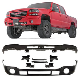 2003-2007 GMC Sierra 1500 2500 HD & 3500 Front Bumper Primed & Bumper Brackets | OEM Fit