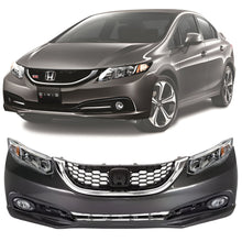 Load image into Gallery viewer, Front Bumper Cover Primed &amp; Headlight Assembly Kit For 2013-2015 Honda Civic