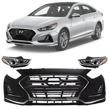 Load image into Gallery viewer, Front Bumper Cover Primed &amp; Headlight Assembly For 2018-2019 Hyundai Sonata