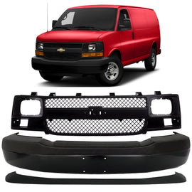 2003-2023 Chevrolet Express 1500 2500 3500 4500 Front Bumper Primed & Valance Textured  | OEM Fit