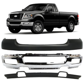 Replacement 2004–2005 Ford F-150 – 3-Piece Kit Front Bumper Cover, Bumper Face Bar & Valance Textured, OEM Fit, Includes Bumper Upper Cover, Bumper Face Bar & Lower Valance