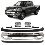 Front Bumper Chrome Steel & Fog Lights Assembly Kit For 2000-2006 Toyota Tundra