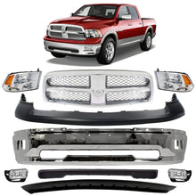 Load image into Gallery viewer, Front Bumper Chrome &amp; Headlights Kit For 2009-2010 Dodge Ram 1500 &amp; 2011-2012 Ram 1500