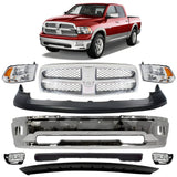 Front Bumper Chrome & Headlights Kit For 2009-2010 Dodge Ram 1500 & 2011-2012 Ram 1500