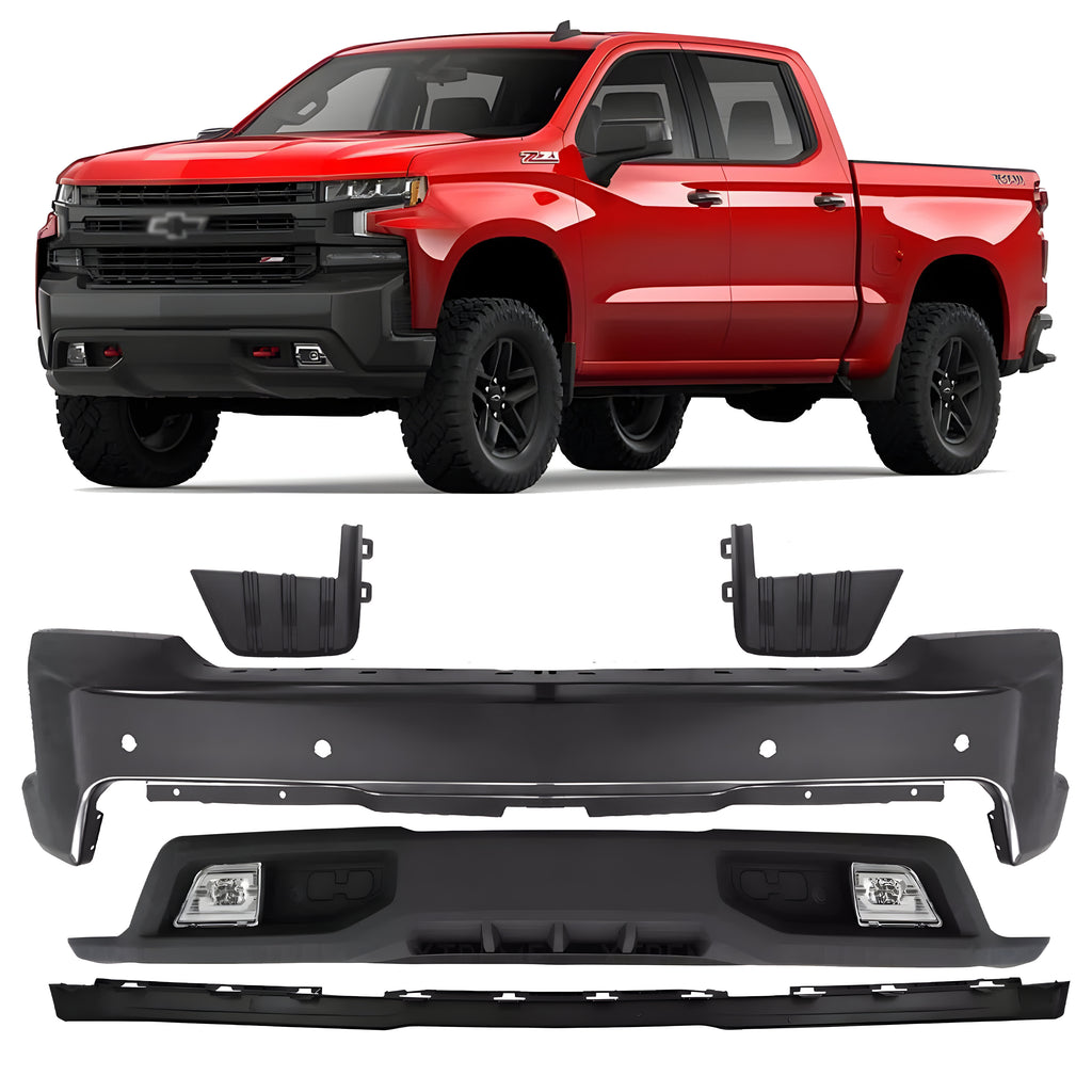 Front Bumper Paintable & Valance Kit For 2019-2021 Chevrolet Silverado 1500