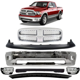 2009-2010 Dodge Ram 1500 & 2011-2012 Ram 1500 Front Bumper Chrome & Fog Lights Kit  | OEM Fit