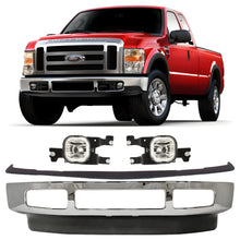 Load image into Gallery viewer, Front Bumper Chrome &amp; Fog Lights Kit For 2008-2010 Ford F-250 Super Duty &amp; F-350 Super Duty