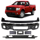 Front Bumper Paintable Steel & Valance Textured Kit For 2009-2014 Ford F-150