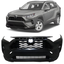 2019-2021 Toyota RAV4 Front Bumper Cover Primed & Fog Lights Assembly Kit | OEM Fit
