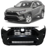 Front Bumper Cover Primed & Fog Lights Assembly Kit For 2019-2021 Toyota RAV4