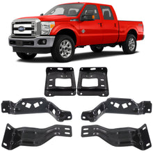 Load image into Gallery viewer, Front Bumper Brackets LH &amp; RH Side Black Steel For 2011-2016 Ford F-250 Super Duty and 350