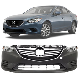 2014-2017 Mazda 6 Front Bumper Cover Paintable & Headlight Assembly Kit | OEM Fit