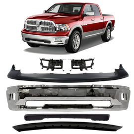 2009-2010 Dodge Ram 1500 & 2011-2012 Ram 1500 Front Bumper Chrome & Bumper Brackets Kit  | OEM Fit