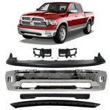 Front Bumper Chrome & Bumper Brackets Kit For 2009-2010 Dodge Ram 1500 & 2011-2012 Ram 1500