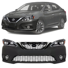 Load image into Gallery viewer, Front Bumper Cover Paintable &amp; Headlight Assembly For 2016-2019 Nissan Sentra