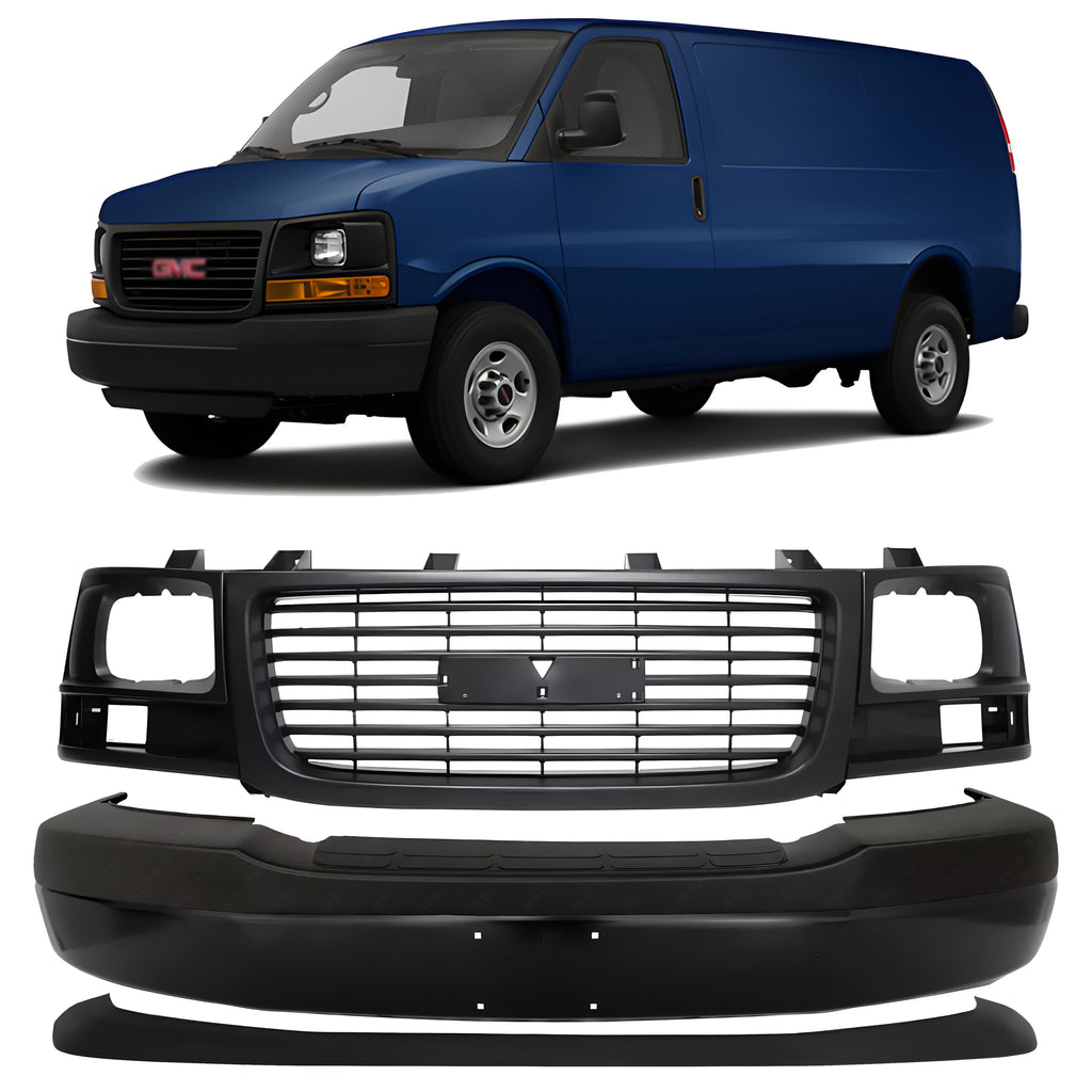 Front Bumper Paintable & Valance Textured Kit For 2003-2023 GMC Savana 1500 2500 3500