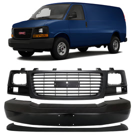 2003-2023 GMC Savana 1500 2500 3500 Front Bumper Paintable & Valance Textured Kit | OEM Fit