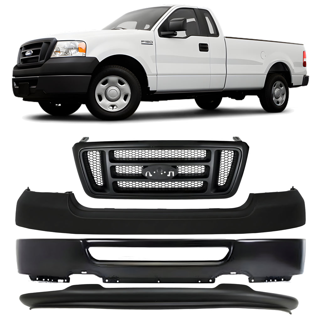 Front Bumper Paint to Match & Grille Assembly Kit For 2006-2008 Ford F-150 Truck