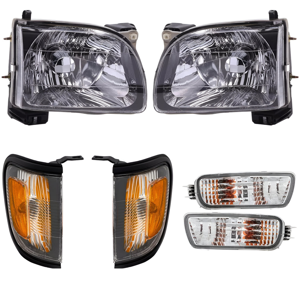 Front Headlight, Corner Light, Turn Signal Light Kit For 2001-2004 Toyota Tacoma