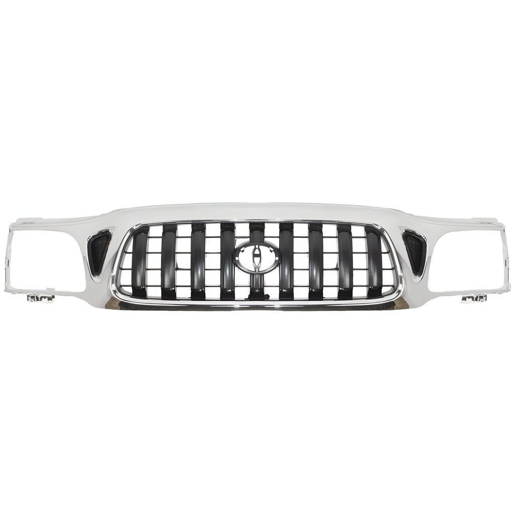 Front Grille Assembly Chrome Plastic Frame Black Insert For 2001-04 Toyota Tacoma