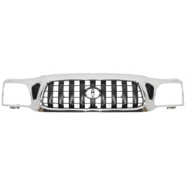 Front Grille Assembly Chrome Plastic Frame Gray Insert For 2001-2004 Toyota Tacoma