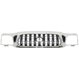 Front Grille Assembly Chrome Plastic Frame Gray Insert For 2001-2004 Toyota Tacoma