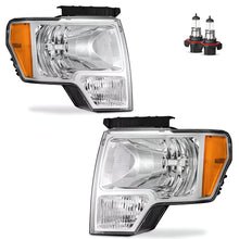 Load image into Gallery viewer, Front Headlight W/ Bulbs Chrome For 2009-2014 Ford F-150