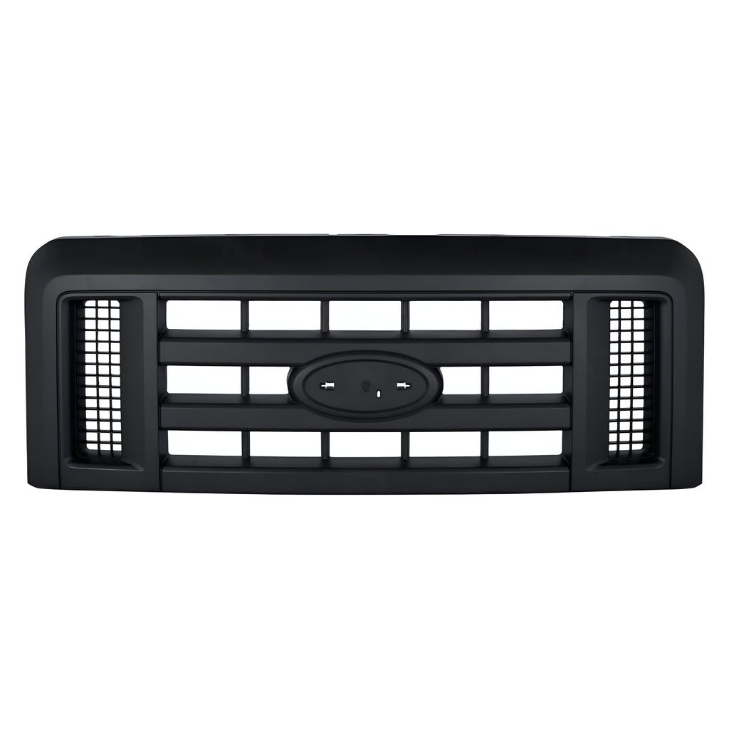 Front Grille Assembly Black Plastic For 2008-2019 Ford E-150 E-250 & E-350 E-450 Super Duty