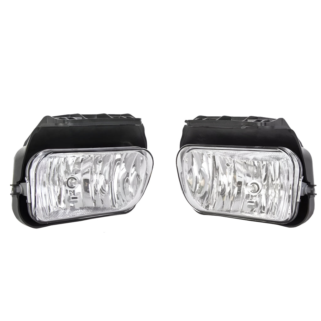 Front Fog Lights Chrome Plastic W/Bulbs For 2003-2007 Chevrolet Silverado 1500