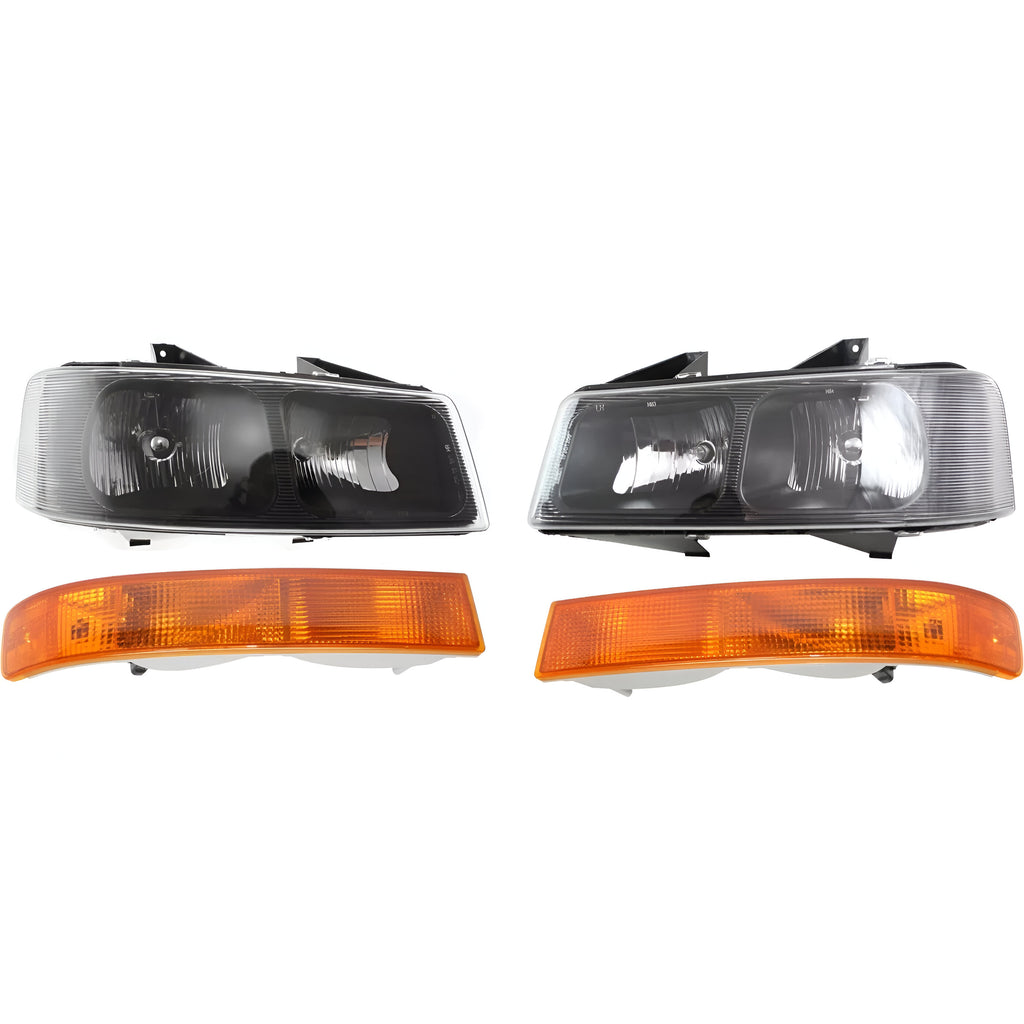 Front Headlights and Parking Lights W/Bulbs 2003-2023 GMC Savana 1500 2500 3500