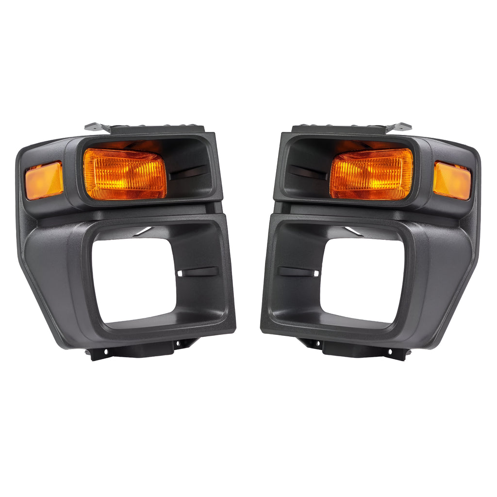 Front Headlight Trim Bezels Plastic For 2008-2019 Ford E-150 E-250 & E-350 Super Duty