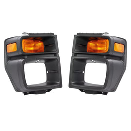 Front Headlight Trim Bezels Plastic For 2008-2019 Ford E-150 E-250 & E-350 Super Duty