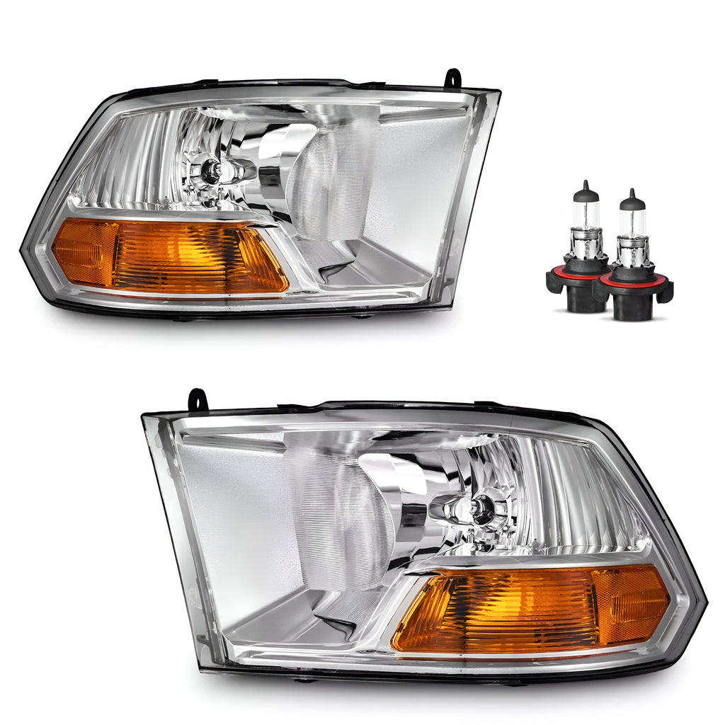 Front Head lights W/Bulbs For 2011-2012 Ram 1500 2009-2010 Dodge Ram 1500