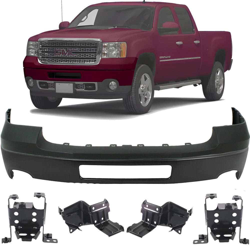2011-2014 GMC Sierra 2500HD 3500HD Front Bumper Cover & Brackets Kit | OEM Fit