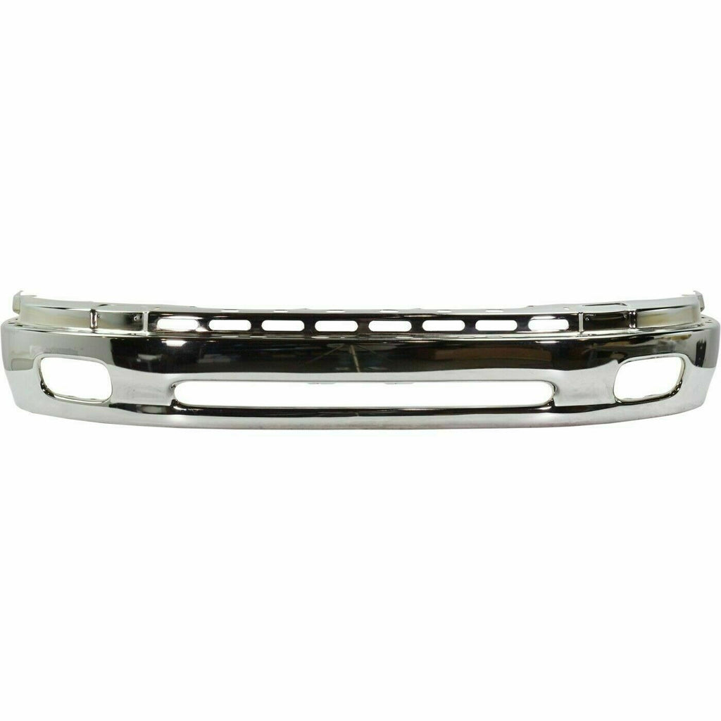 Front Bumper Chrome & Bumper Upper Cover & Brackets Kit For 2000-2002 Toyota Tundra Base