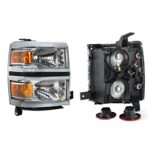 Load image into Gallery viewer, 2014-2015 Chevrolet Silverado 1500 Front Bumper Chrome &amp; Headlight Kit | OEM Fit