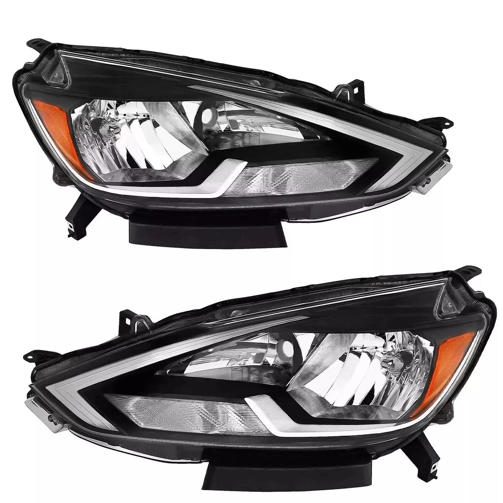 Front Bumper Cover Paintable & Headlight Assembly For 2016-2019 Nissan Sentra