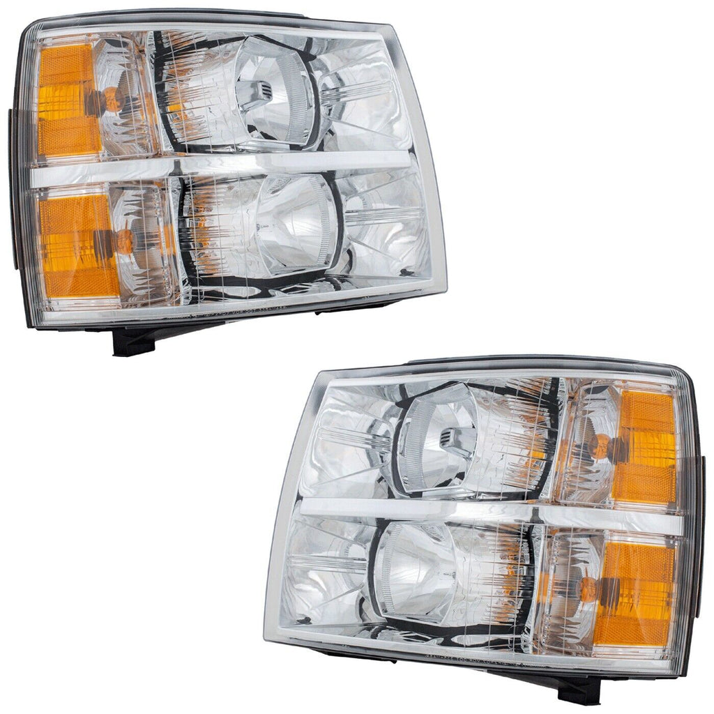 2011-2014 Chevrolet Silverado 2500HD 3500 HD Front Bumper Chrome & Headlights Kit | OEM Fit