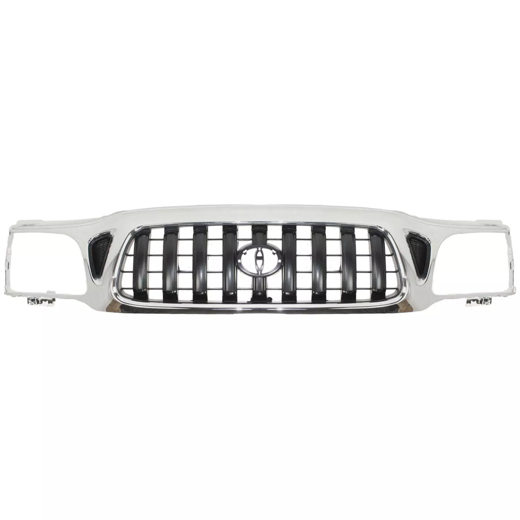 Front Bumper Chrome Steel & Grille Assembly Kit For 2001-2004 Toyota Tacoma