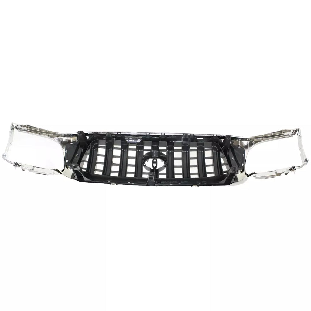 Front Bumper Chrome Steel & Grille Assembly Kit For 2001-2004 Toyota Tacoma