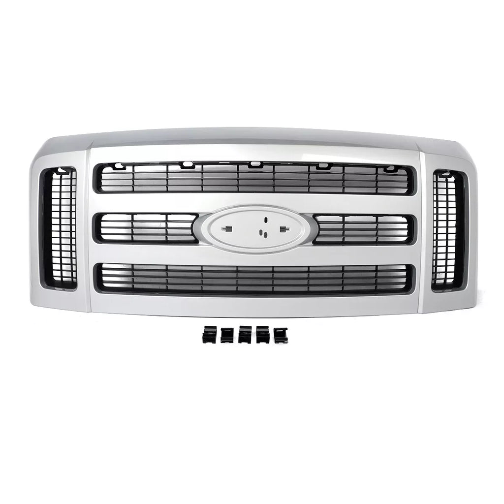 Front Bumper Chrome & Grille Assembly Kit For 2008-2010 Ford F-250 Super Duty & F-350 Super Duty